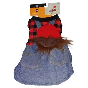 Red and Black Dog Lumberjack Hat Costume Size S/M